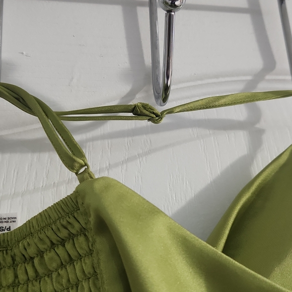 Steffa Satin Cowl Hankerchief Cami in Fern Green - Picture 3 of 5